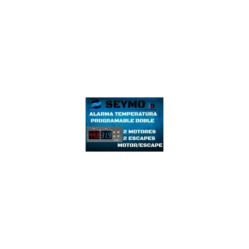 Double programmable temperature alarm (two exhausts) or (exhaust and engine) or (two engines)