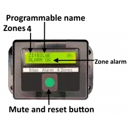 Alarme de cale programmable sans fil à 4 zones